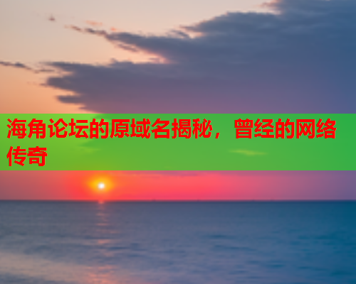 海角论坛的原域名揭秘，曾经的网络传奇  第2张